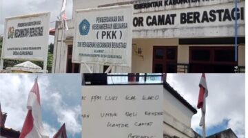 Kantor Camat Berastagi Kibarkan Bendera Kebangsaan Republik Indonesia yang Sudah Tidak Layak Ketua Humas PPM LVRI Berikan Sejumlah Uang Untuk Gantikan Bendera